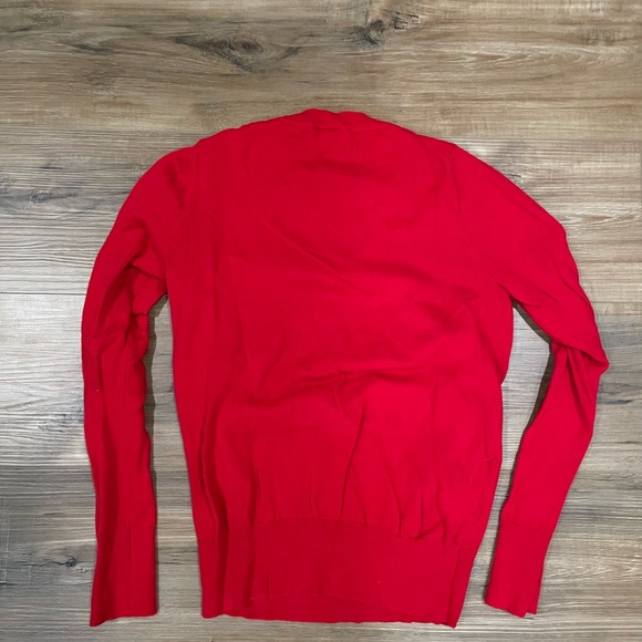 Red Holiday Sweater Embellished Neck | Ann Taylor Factory - Picture 8 of 8